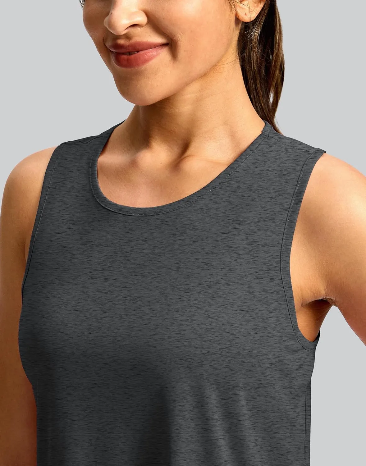 Soothfeel Women's Workout Tank Tops Racerback Sleeveless Running Tennis Shirt Loose Fit Sports Gym Exercise Yoga Athletic Top