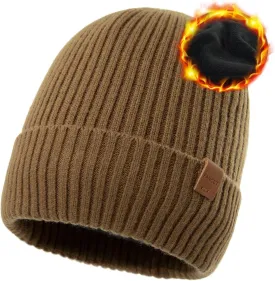 TOP-EX Oversized M L XL XXL 100% Merino Wool Beanie with Fleece Lining Cold Weather Winter Hat Big Head