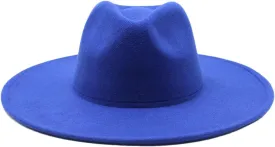 Winter Wool Solid Classic Fedoras Cap Men Women Panama Jazz Hat Wide Brim Fedoras