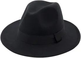 Womens Fedora Floppy Vintage Jazz Hat Wide Brim Hat with Belt Buckle Panama Hat for Women & Men