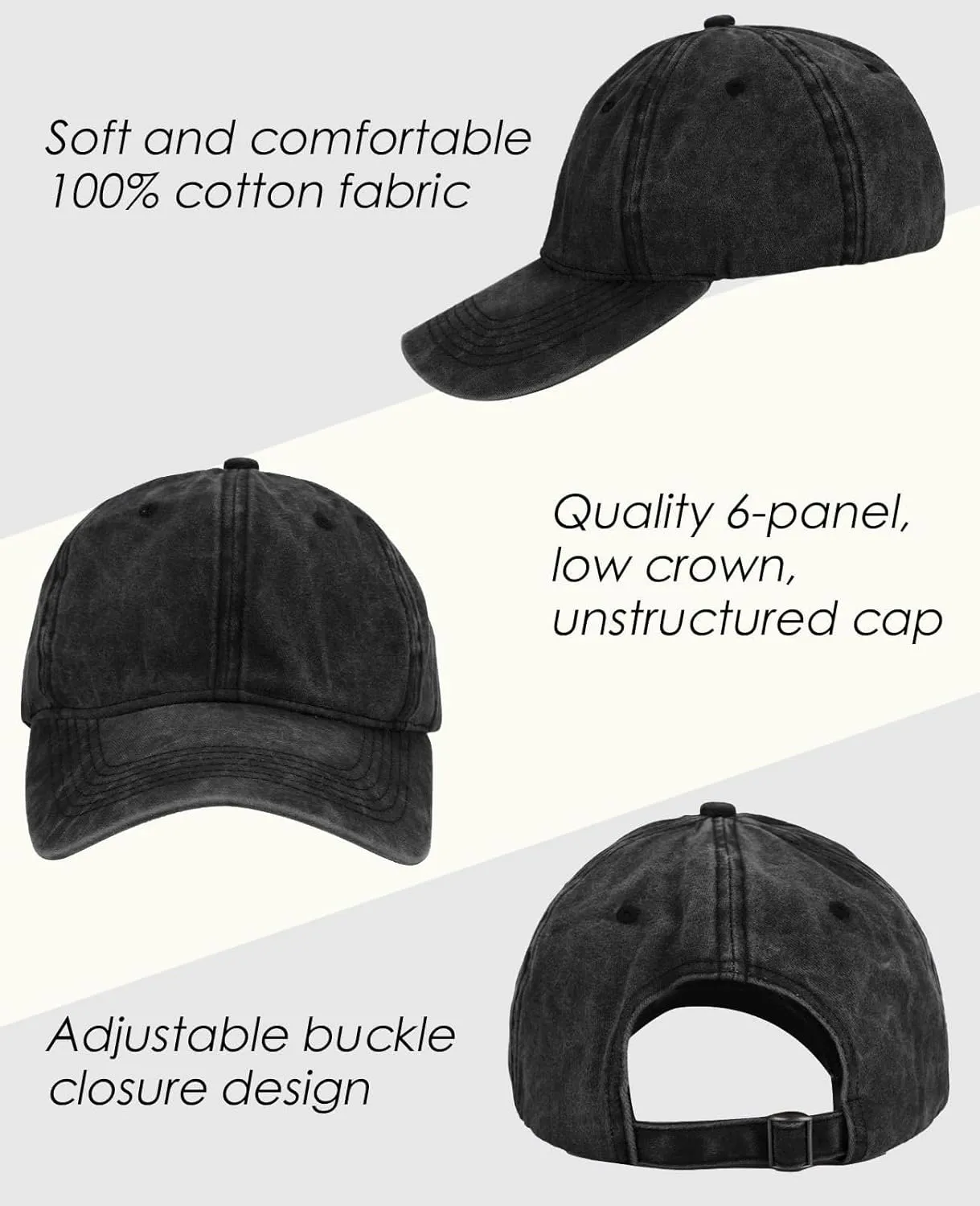 XXL Oversize Washed Denim Hats Baseball Cap for Big Heads Large Pigment Dyed Dad Hat Low Profile Sports Caps 23.5"-25.5"